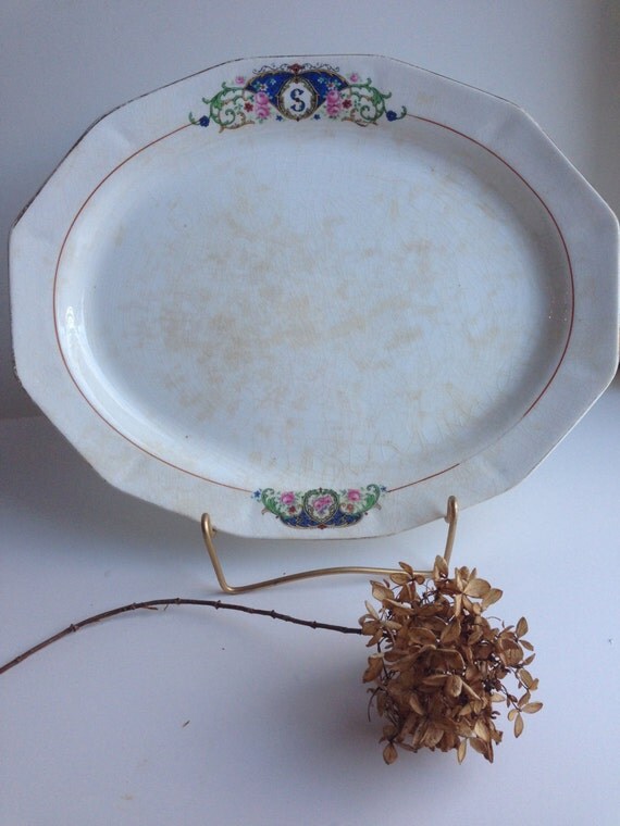 SALE Antique French China Co. Bel Clair 'S' Platter