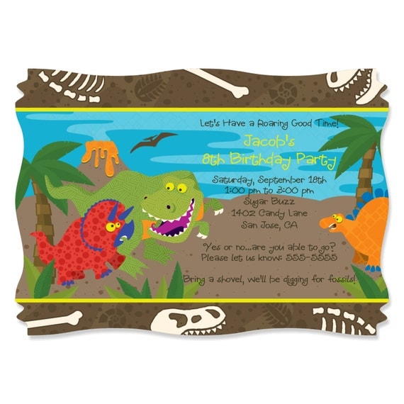 Personalized Dinosaur Party Invitations 3