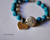 High Energy Believe in Love Turquoise and Hematite Love Bracelet/Love Charm Bracelet
