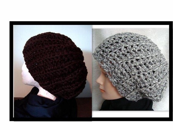 crochet hat up pattern bottom Unisex  Hat,  Hat Crochet Rolled  Bottom Adult  Slouchy Pattern or