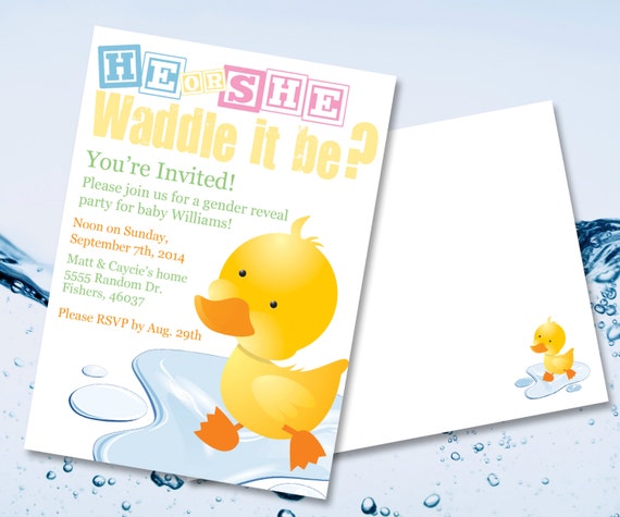 Waddle It Be Gender Reveal Invitations 4