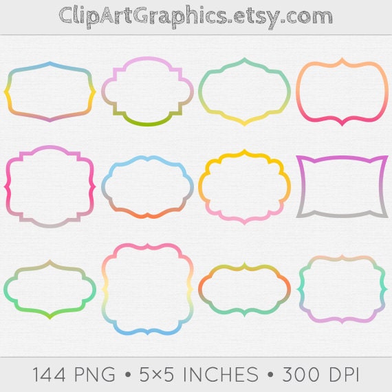 Pastel Ombre Borders Pink Ombre Digital Frames by ClipArtGraphics