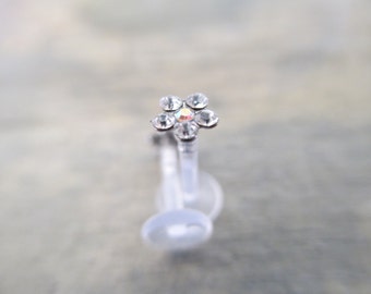 Fectas 20 Pezzi 16 Gauge Trasparente Labbro Barretta Flessibile Orecchio Labret Retainer Stud - Foto 4