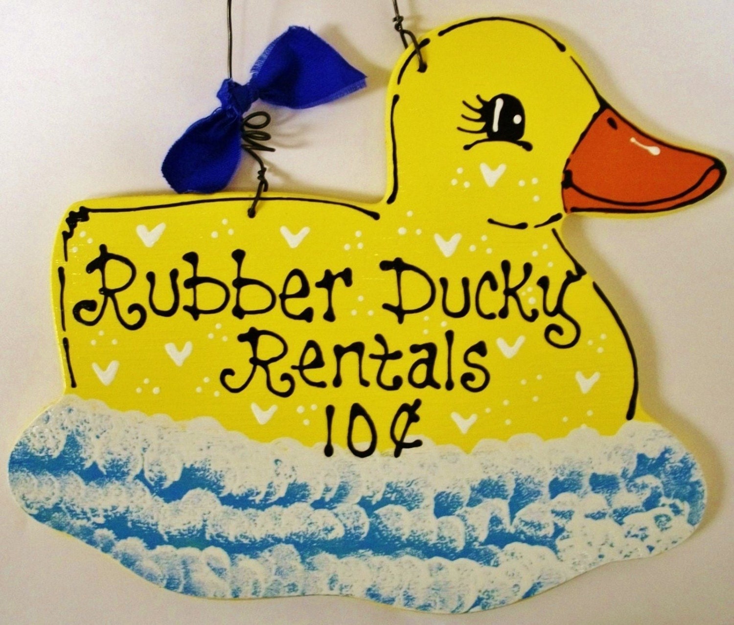 RUBBER DUCKY RENTALS Sign Bath Bathroom Yellow by 3CraftyMillers