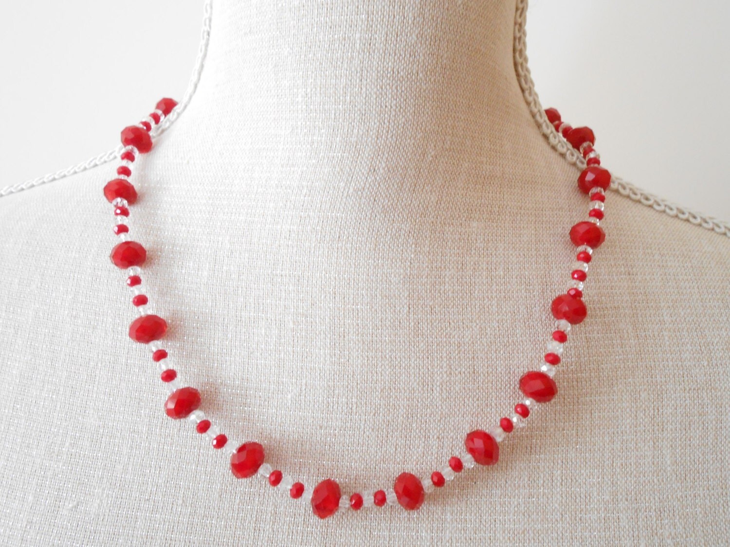 Red necklace elegant jewelry bridesmaid jewelry bridesmaid