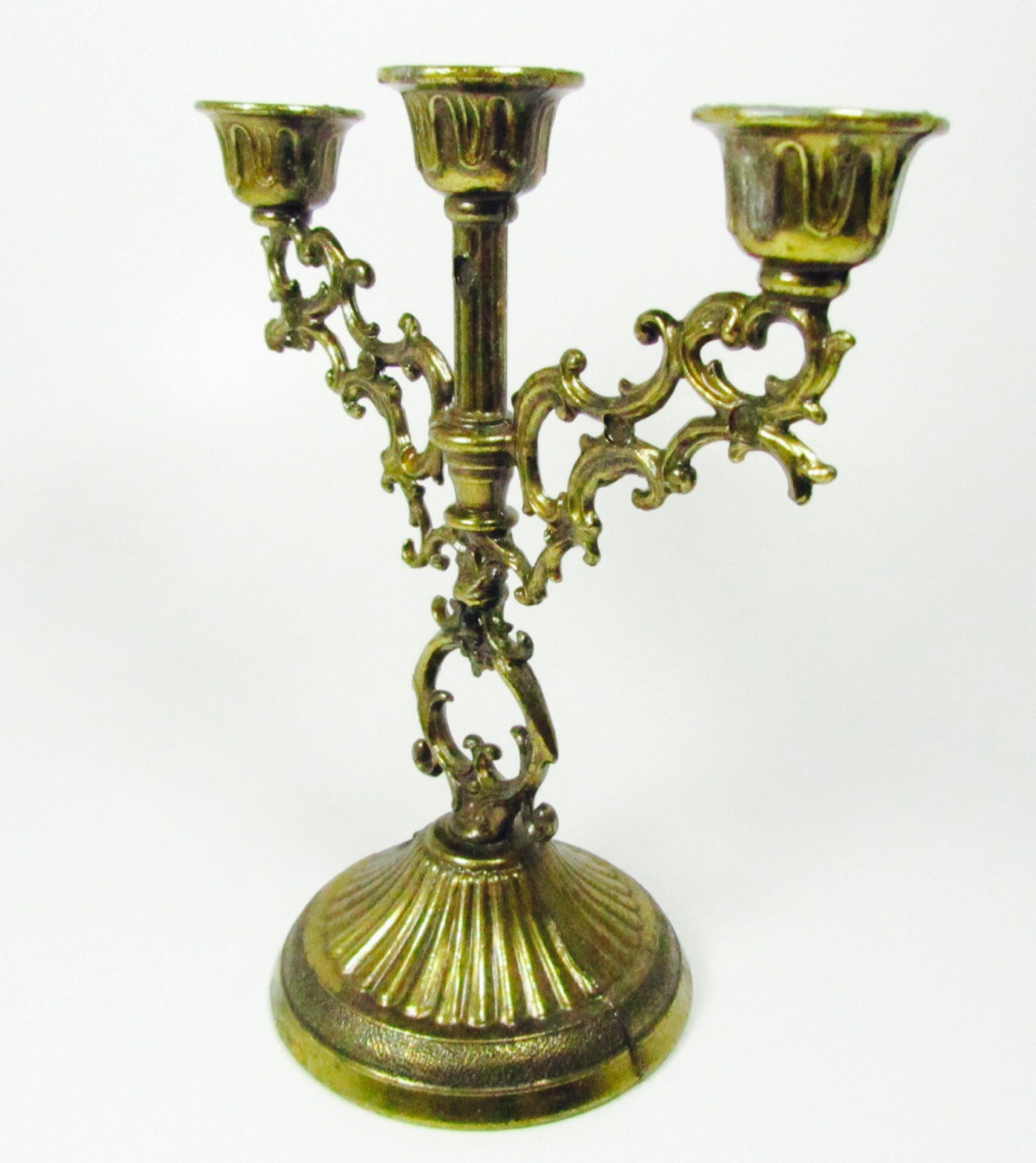 Antique Ornate Brass Candelabra Vintage by CnCVintageFinds on Etsy