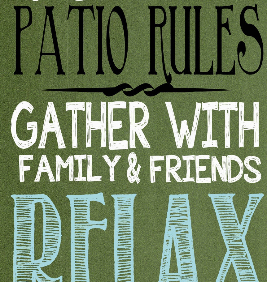 Custom Patio Rules Sign Digital Custom Home decoration