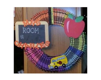 Crayon Wreath with wooden accents