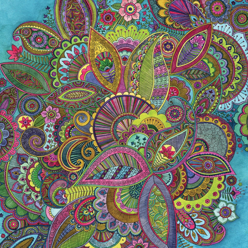 Vibrant Intricate Psychedelic Paisley Print