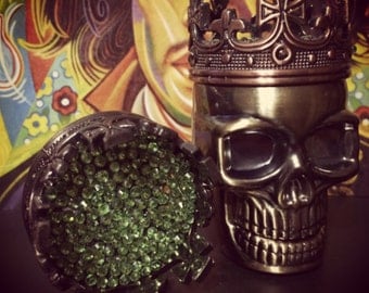 Herb Metal Crown King Skull Grinder; Custom Weed Grinder; Tobacco Grinder; Smoke Friendly;