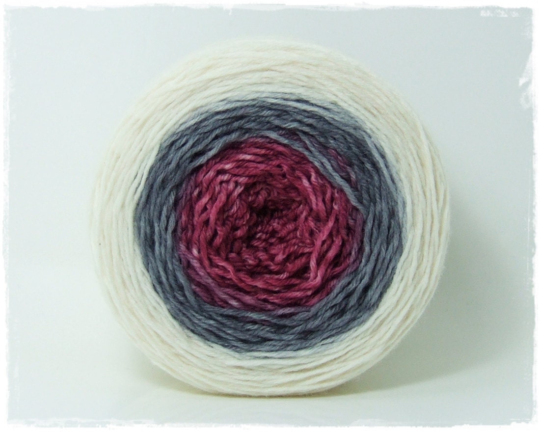 Red wine Gradient yarn Merino hand dyed fingering by Wollelfe