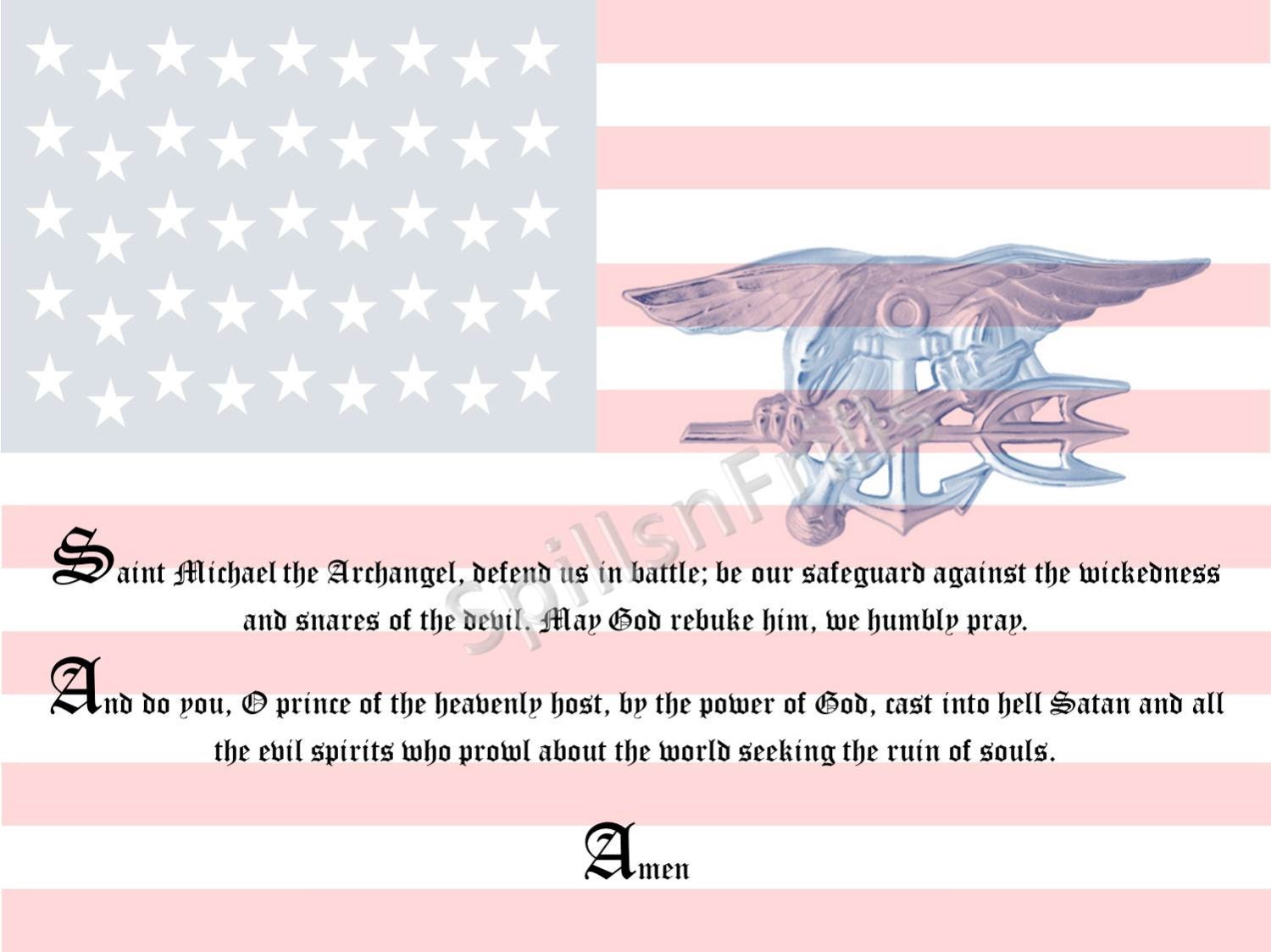 St Michael Military Prayer for Navy SEALs by spillsNfrillsDigital