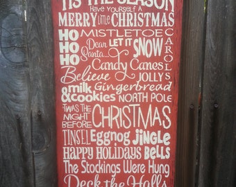 Christmas Sign, Christmas Decor, holiday Sign, christmas words Sign, holiday decor, seasonal decor, holiday sign, 145