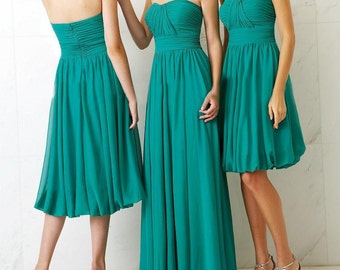 Happy Rose Girls Chiffon Bridesmaid Dress – Teal, Sleeveless, Ruched Bodice, Size 12, Junior Formal Gown