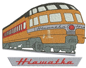 Hiawatha Train with Logo Design -In Hoop sizes, 5 Wide- Instant ...