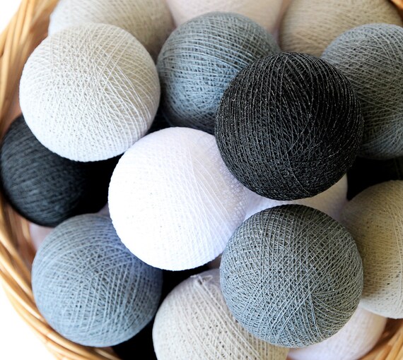20 Black & Gray Tone Loose Cotton Balls NOT INCLUDE String