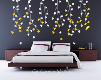 Tree Branches Decal Nature Wall Decal Flowers Spring Decor Bedroom Wall Art  Branch Wall Decal Tree Limbs Decal