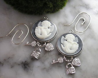 TOM K hope earrings Pandora Mix & Match chain angel Cameo Heart Love talisman
