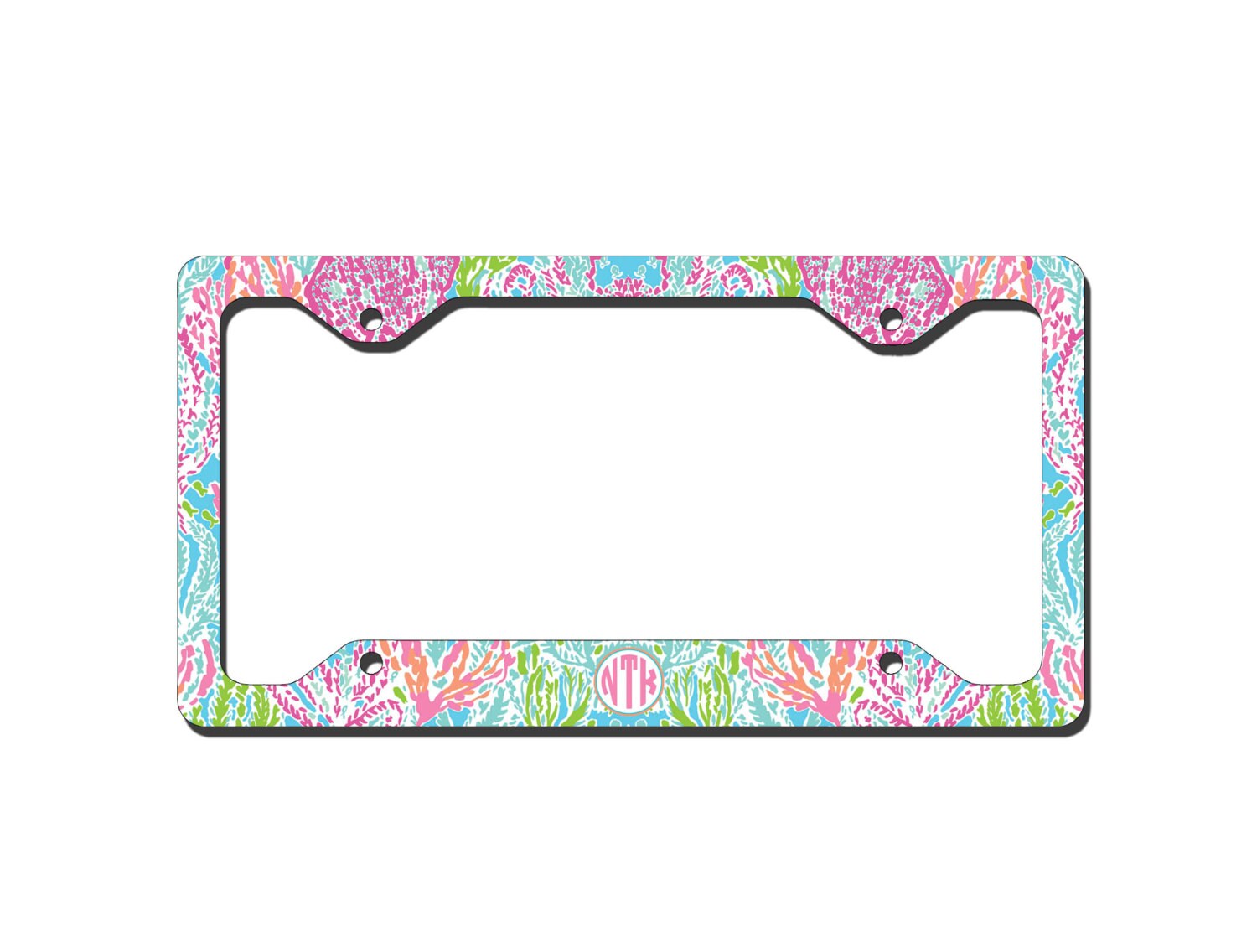 Monogrammed License Plate Frame Lilly Pulitzer Inspired