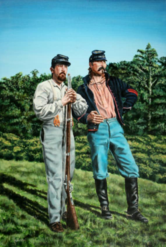 Yankee Pride CivilWar Soldiers Original art Canvas Gettysburg