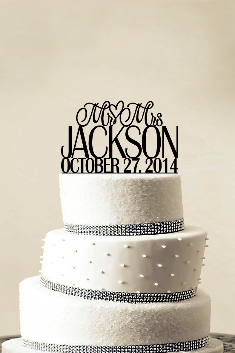 Custom Wedding Cake Topper Personalized Monogram Cake Topper