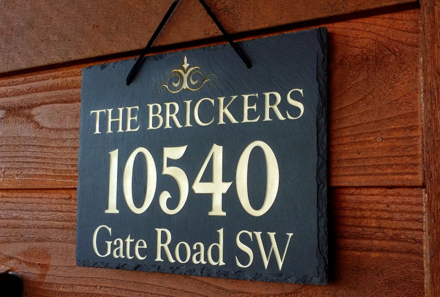 Personalized Address Plaque 9x12 Rectangle Slate by BrickersLodge