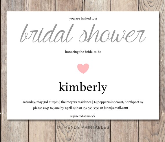 Plain Bridal Shower Invitations 10