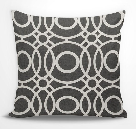 Black and White Geometric Euro Sham Charcoal Black and White