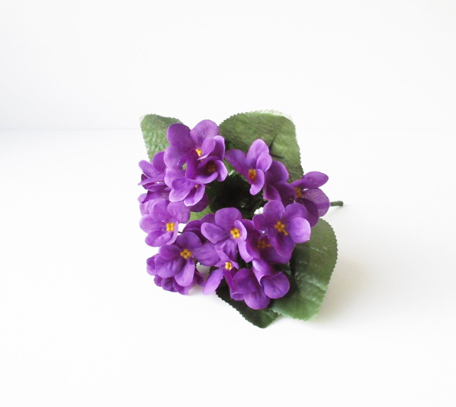 Artificial Flowers Silk Violet Bouquet Bush Purple Green