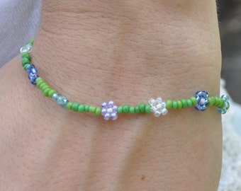 green vine flower bracelet