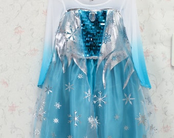 New Frozen Snow Princess Elsa Costume Cosplay Dresses