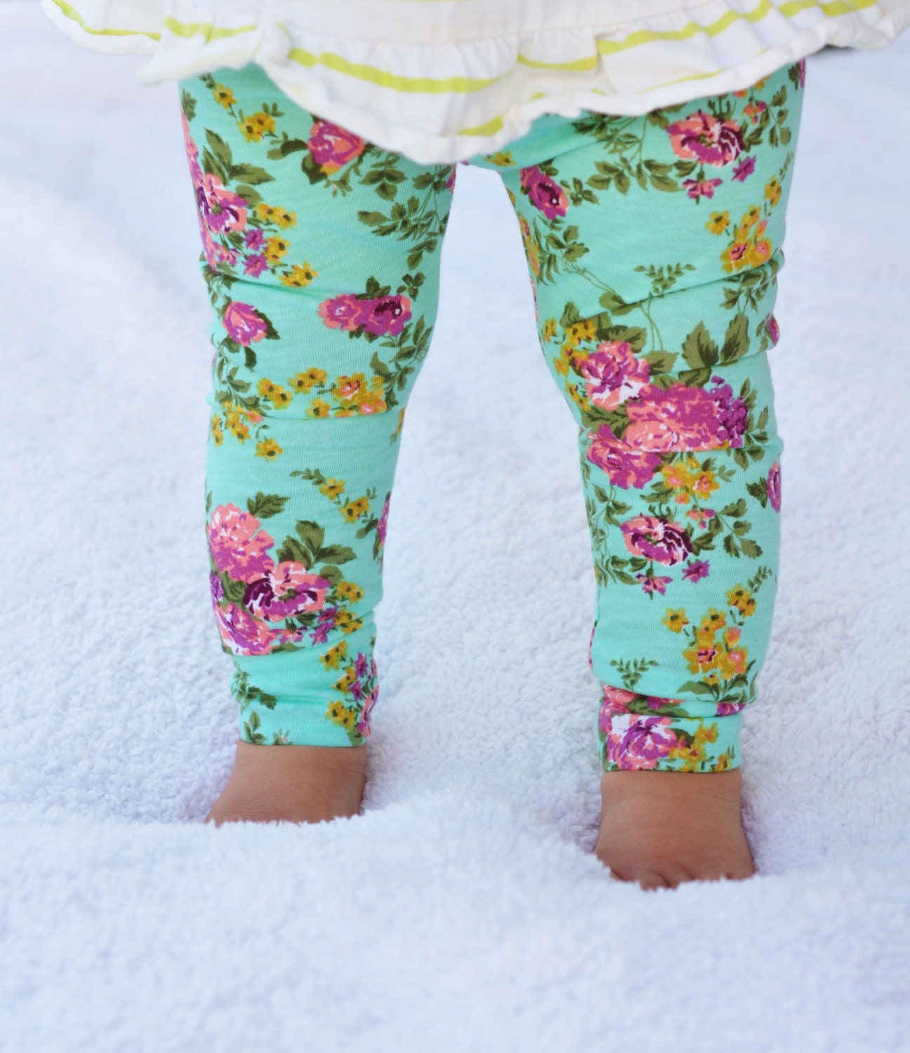 Girls Leggings Baby Leggings Toddler Leggings Turquoise