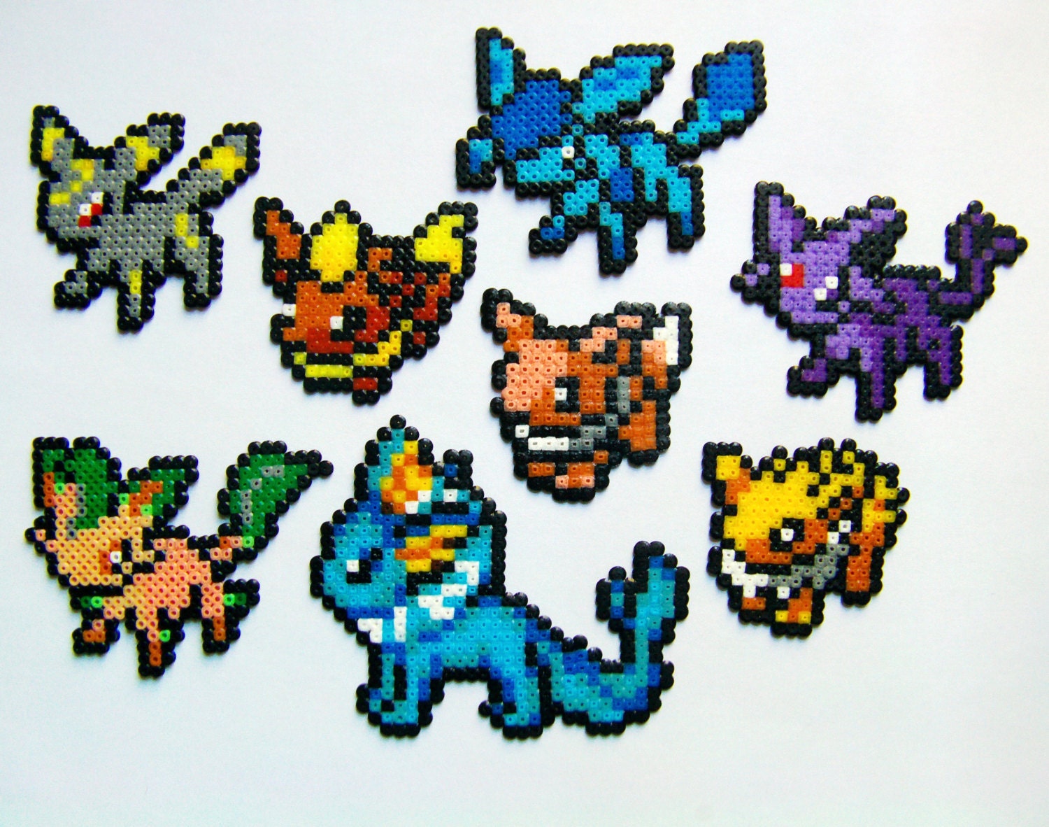 Pokemon Eeveelution Hama Perler Bead Sprites Keychain