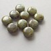Czech glass beads - puffed coin beads green picasso 10