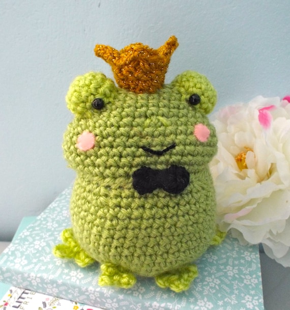 crochet etsy frog pattern AmyGaines Amigurumi Crochet Prince Pattern Etsy Frog on by