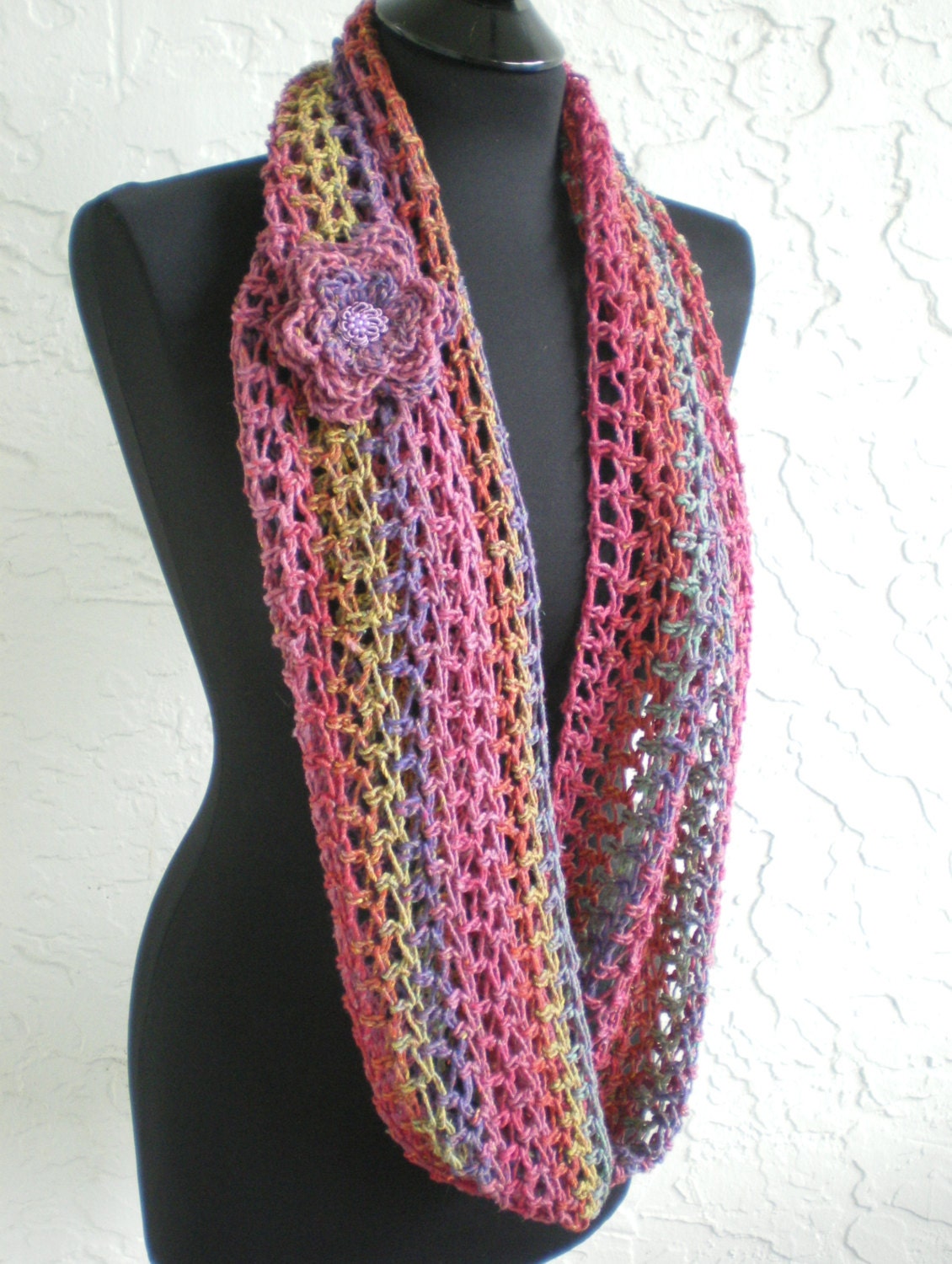 hand crochet infinity scarf women accessories mobius scarf