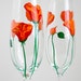 California Poppy Champagne Flutes - Hand Painted Poppy Toasting Flutes - Summer Wedding Flutes