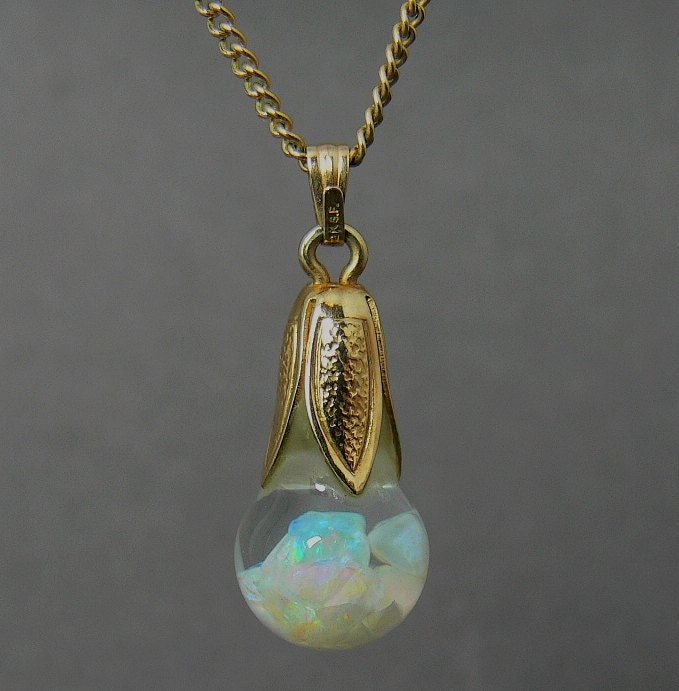 antique opal pendant necklace