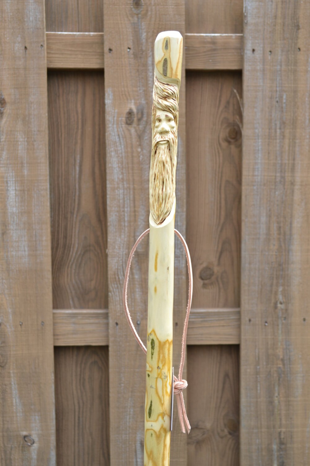 walking Stick Staff Hand Carved Wood Spirit Hiking Stick