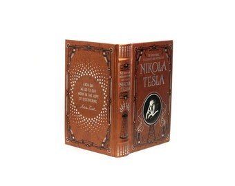 Nikola Tesla Science Hollow Book Box Handmade Booksafe Secret Storage Premium Groomsmen Gift Best Man Dad Brother Large - CUSTOM ORDER