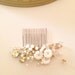 Bridal hair comb fascinator crystals gold pearls Rhinestones wedding
