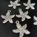 Silver Starfish Charms (10) Pieces, One Sided Charms, Under The Sea, Nautical Ocean Beach DIY Jewelry Bracelet Making Supplies, 24mm