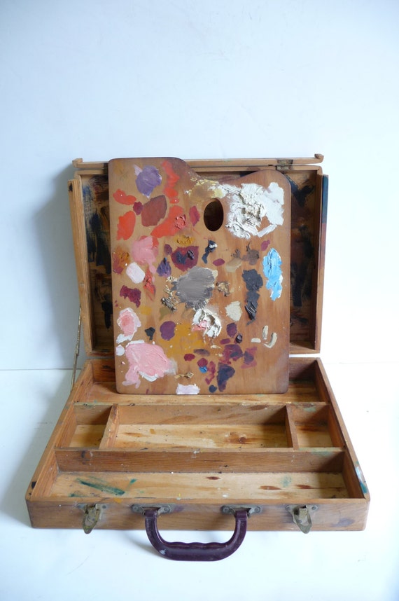 Vintage Artist Case Paint carrying box with Used by SalvageRelics