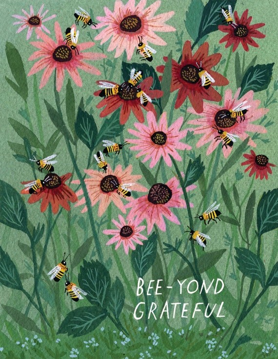 honey bee thank you card