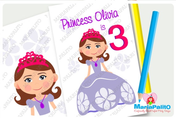 6 Princess Sofia Coloring Books, Princess Sofia Inspired Birthday Party, Personalized Coloring Books Party Favors A1080 Il_570xn