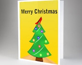 Christmas Card, Red Pump Tree Topper