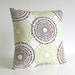 Green and Brown Pillow Cover, 16 Inch Pillow Cover, 16x16 Pillow Cover - Sunburst Chocolate