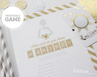 Printable "How Well Do You Know The Bride?" Game // Choose your color