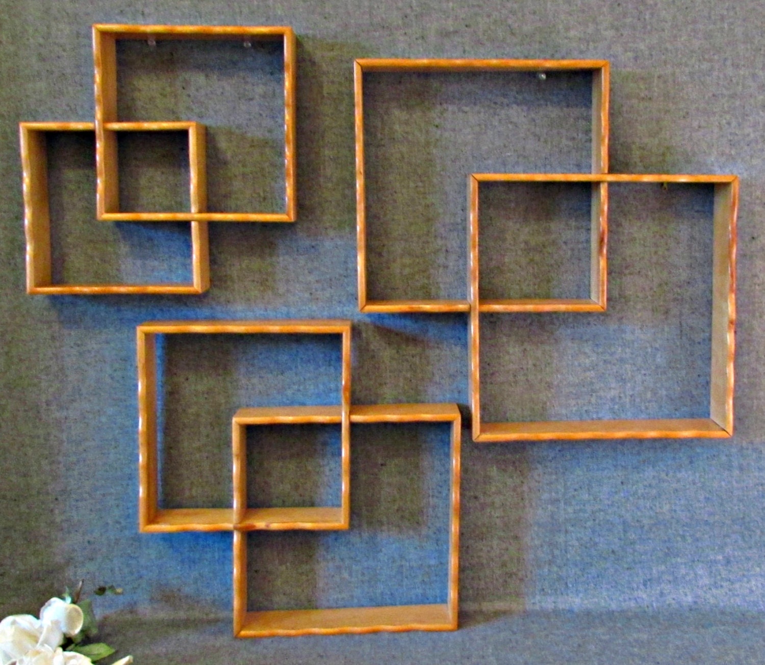 3 Interlocking Square Shelves Midcentury Modern by Enesco