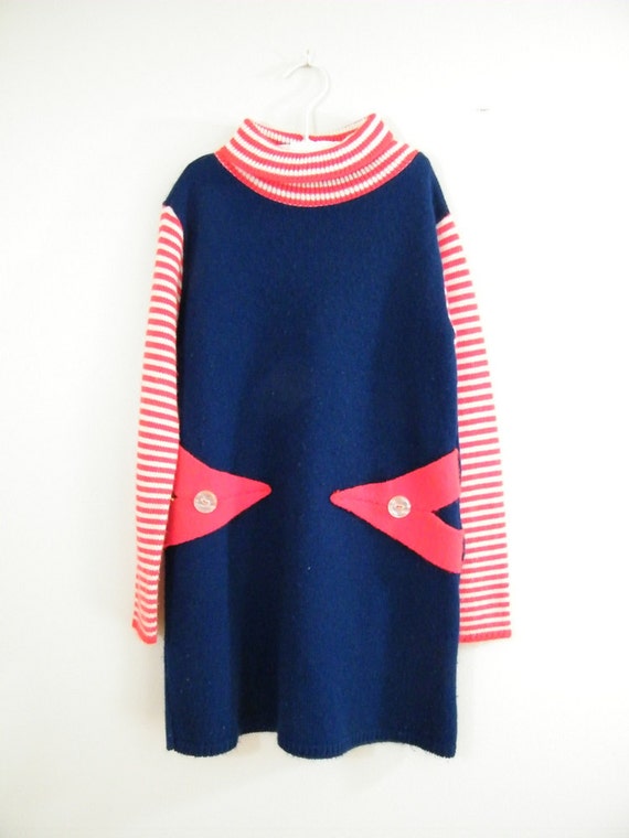 Vintage 1960s Girls' Sweater Dress / Size by ThriftyVintageKitten